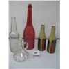 Image 2 : LOT OF 4 BOTTLES and CRUET with STOPPER