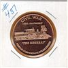 Image 1 : 1 OUNCE COPPER  .999 FINE - US CIVIL WAR - "THE GENERAL" - CONFEDERATE STEAM ENGINE