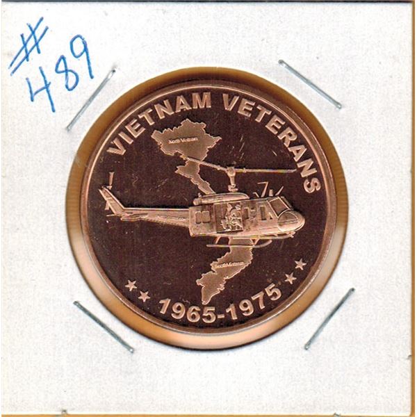 1 OUNCE COPPER  .999 FINE - VIETNAM VETERANS
