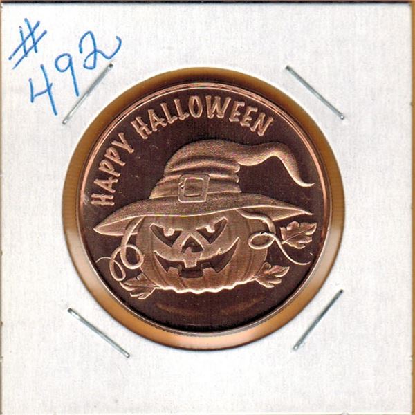 1 OUNCE .999 COPPER - HAPPY HALLOWEEN