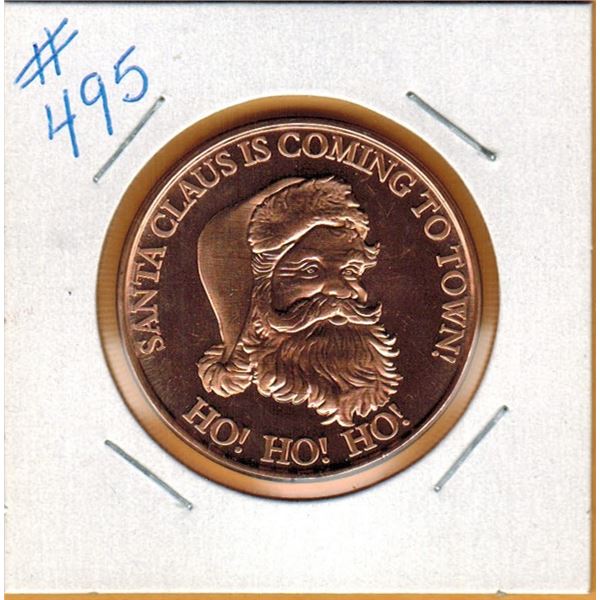 1 OUNCE .999 COPPER - SANTA CLAUS IS COMING TO TOWN