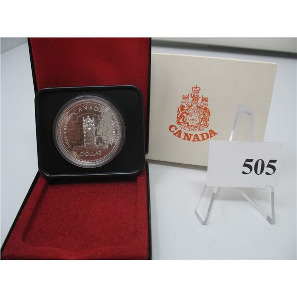 1977 CANADIAN CASED SILVER DOLLAR - THRONE of the SENATE