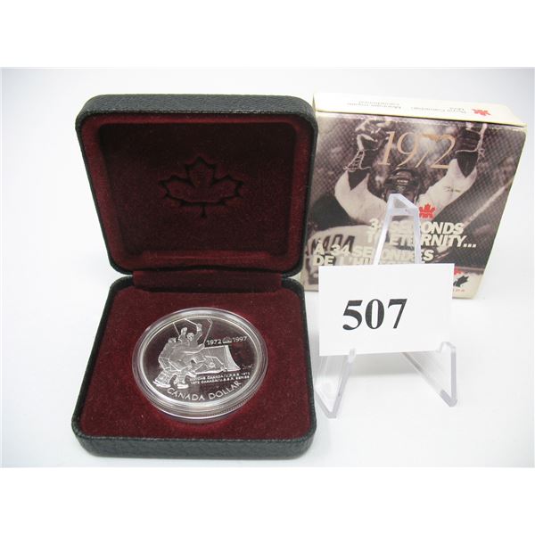 1997 CANADIAN CASED PROOF SILVER DOLLAR - 1972 CANADA/RUSSIA HOCKEY SERIES