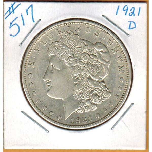 1921 D  UNITED STATES MORGAN SILVER DOLLAR