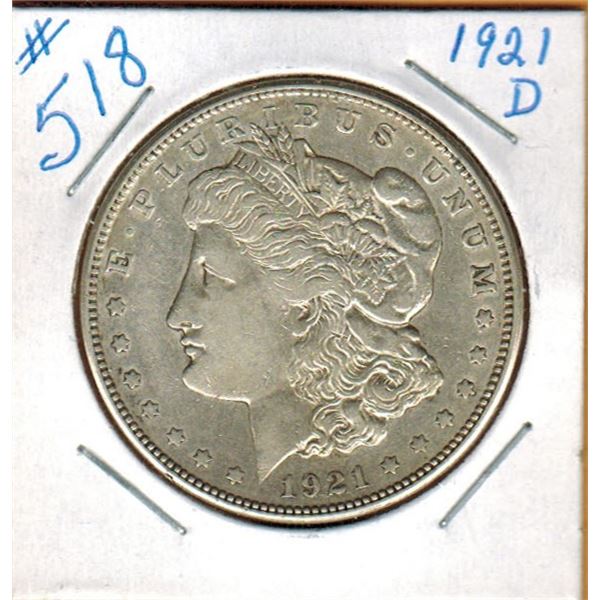 1921 D  UNITED STATES MORGAN SILVER DOLLAR