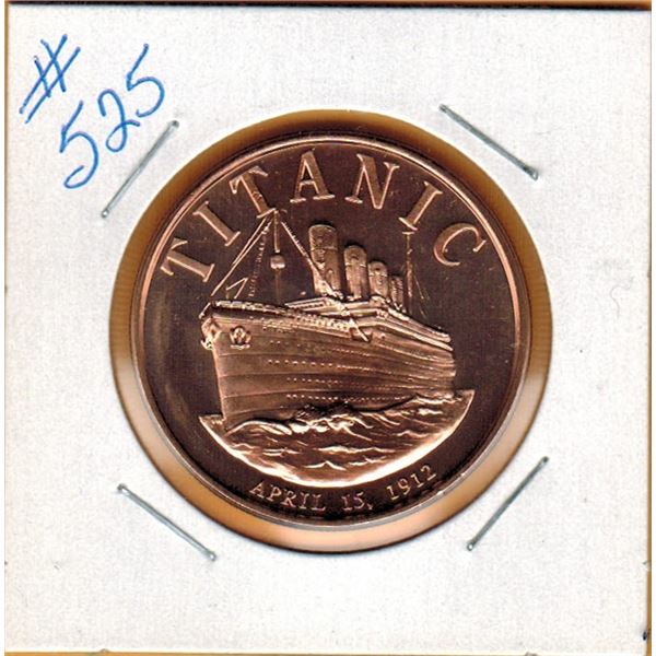 1 OUNCE COPPER  .999 FINE - TITANIC