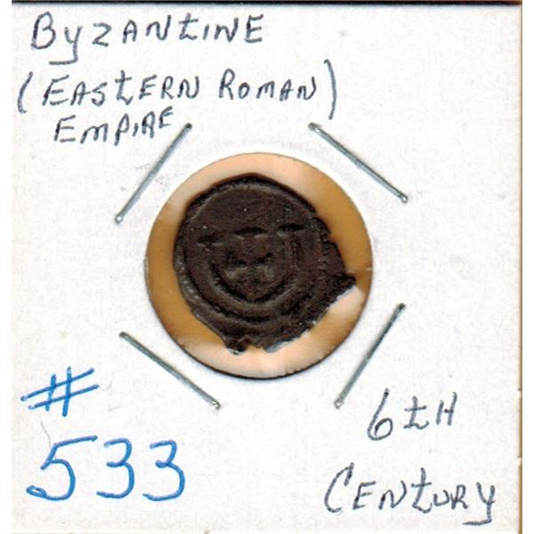 BYZANTINE (Eastern Roman Empire) BRONZE COIN - 6th Century