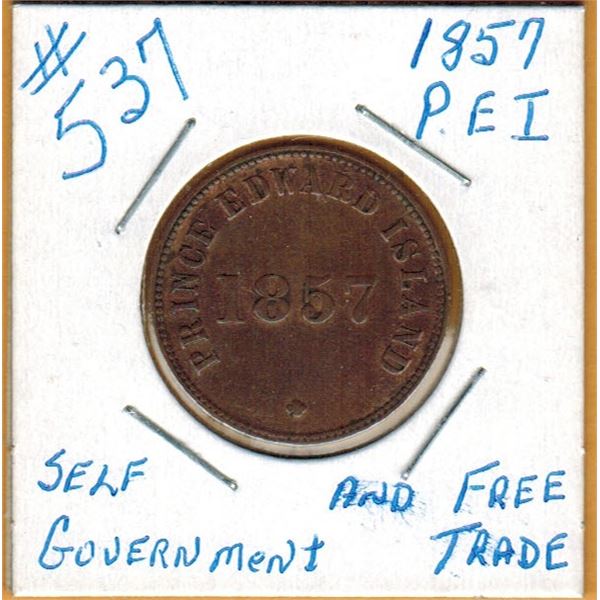 1867 PRINCE EDWARD ISLAND TOKEN - Self Government and Free Trade - Die Rotation Reverse