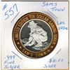 Image 1 : SAM'S TOWN CASINO - LAS VEGAS - .999 Fine Silver $10 Silver Strike Coin - Dated 1993