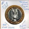 Image 1 : TREASURE ISLAND CASINO - LAS VEGAS - .999 Fine Silver $10 Silver Strike Coin - Dated 2005