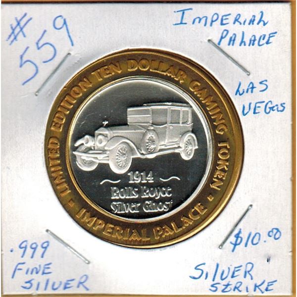 IMPERIAL PALACE CASINO - LAS VEGAS - .999 Fine Silver $10 Silver Strike Coin - Dated 2000