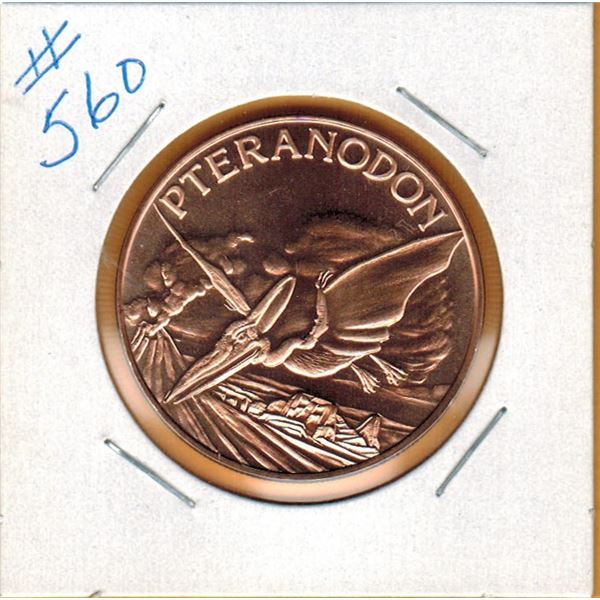 1 OUNCE .999 COPPER - DINOSAUR - PTERANODON