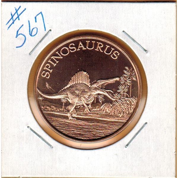 1 OUNCE .999 COPPER - DINOSAUR - SPINOSAURUS