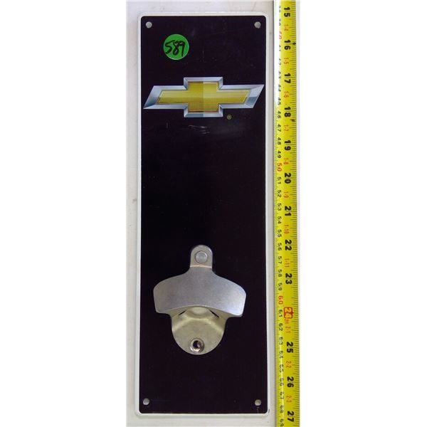 Metal Chevy Bottle Opener 12x4"