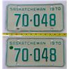 Image 1 : Matched Pair Sask 1970 Plates