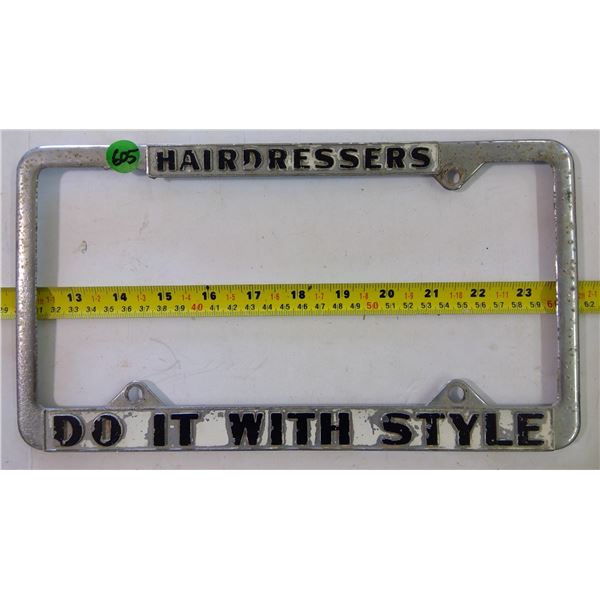 Hairdresser's "Do it With Style" Plate Holder
