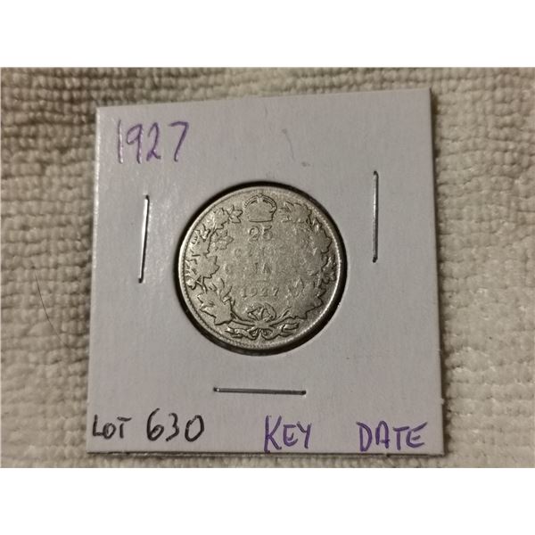 1927 silver 25¢ key date coin