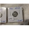 Image 3 : 1940 & 1941 Newfoundland 5 cent silver coins