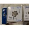 Image 2 : 1943 & 1945 Newfoundland 5 cent silver coins