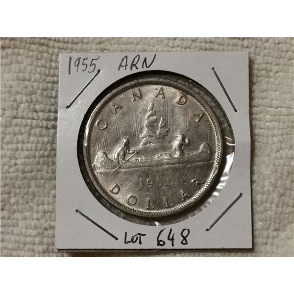1955 Canada silver dollar, Arnprior