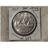 Image 1 : 1957 Canada silver dollar, one water line