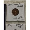 Image 2 : Lot of 3 error 1979 1 cent coins, double 9, 79, 979