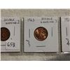 Image 3 : Lot of 3 double hanging 1 cent coins - 1962, 1963, 1964
