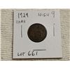 Image 1 : 1929 High 9, rare 1 cent coin