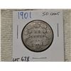 Image 1 : 1901 silver 50 cent coin