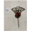 Image 1 : Antique crown stick pin, large color changing stone