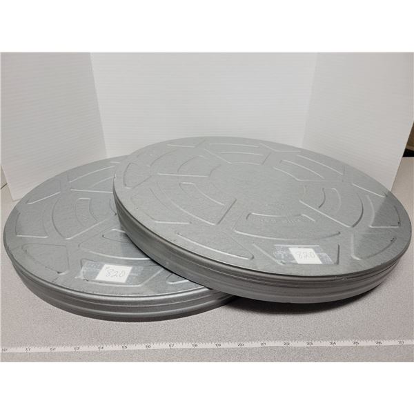 Kodak movie reel cases 18” across (2)