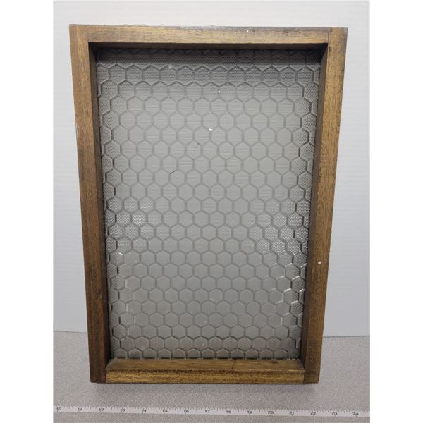 Window with opaque beehive plastic pane 11” x 16”