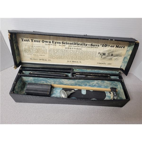 Salesman Eye Testing Kit, with original paperwork, 1929, 2 pr of glasses
