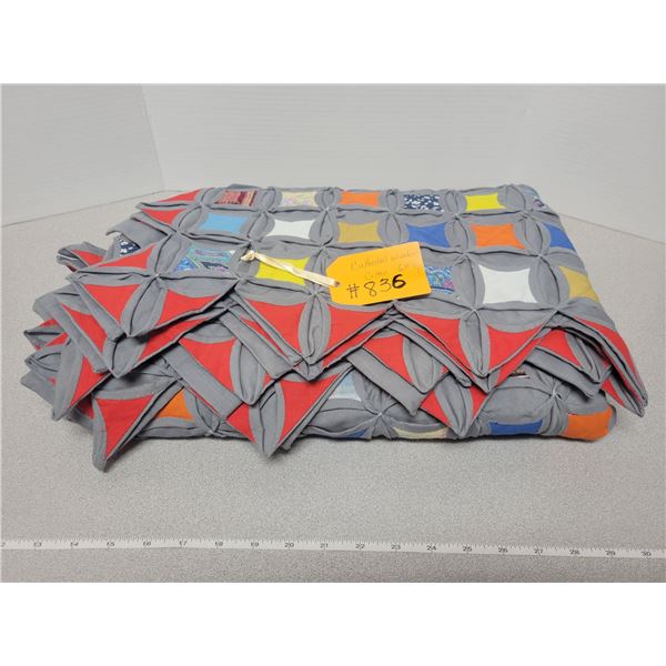 Vintage cotton quilt, Cathedral pattern, 6 feet square