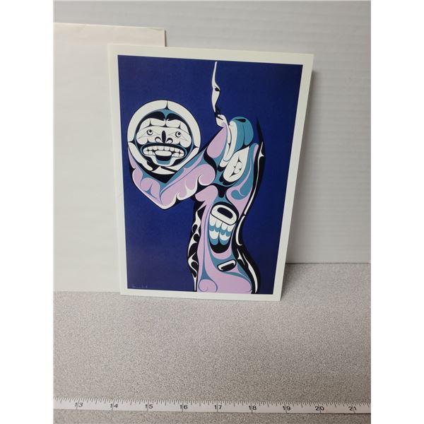 Art card (for framing), “Walking Thru My Fires, by Francis Dick Kwakwaka’wakw Nation