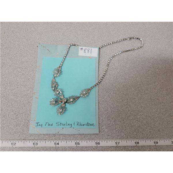 JayFlex Sterling and rhinestone necklace