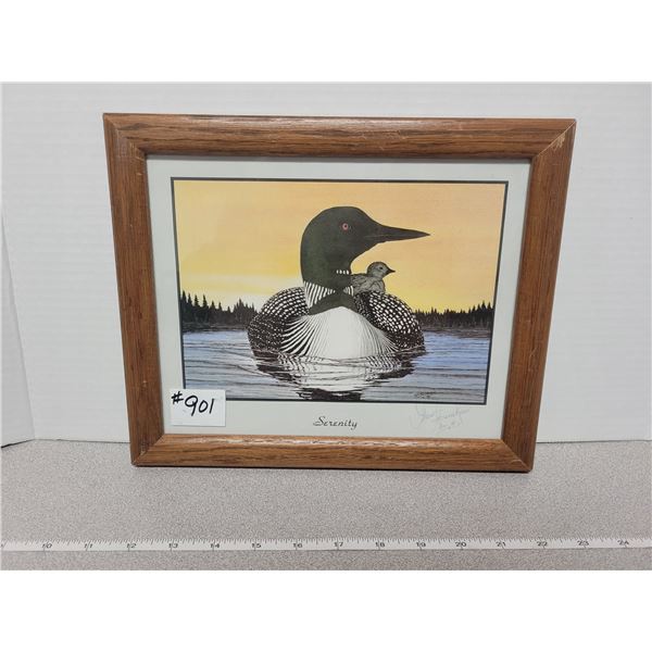 Framed print, “Serenity” by Glen Scrimshaw, signed on Dec ‘91