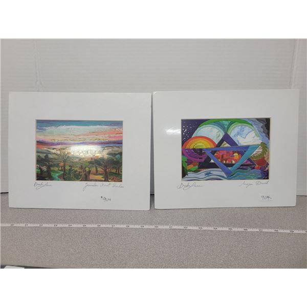 Prints, “Magus David” & “Jerusalem Seat Gardens” by Bacha-Levee, Israel, 2000