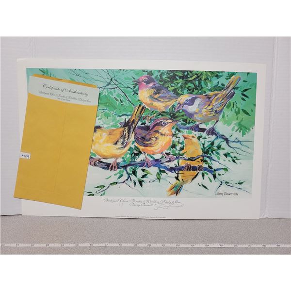Print, Artist Proof, “Back Yard Choir”, by Barry Bennet, 1997, signed