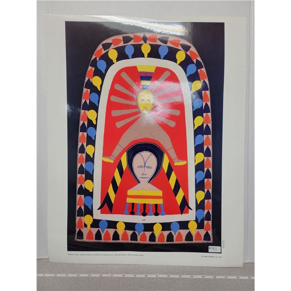 Poster, “Beautiful Woman” by Jessie Oonark, printed in Canada, 1991