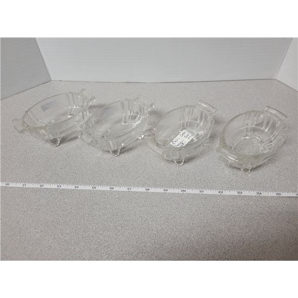 Celtic Cross pressed glass footed dessert bowls, Duncan Glass, 1883 (4)