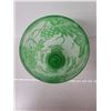 Image 2 : Frosted vase with carved green grape décor, 9” high