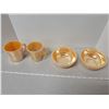 Image 1 : Peach luster FireKing, 2 coffee mugs, 2 cereal bowls