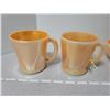 Image 2 : Peach luster FireKing, 2 coffee mugs, 2 cereal bowls