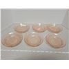 Image 1 : Pink depression glass fruit bowls, “Sharon”, Federal Glass, 1935-39 (6)