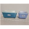 Image 1 : Pyrex refrigerator dishes, 2 cup blue and 1 cup delphite