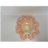 Image 3 : Pink ruffled bride’s basket bowl, vaseline yellow base, yellow on ruffle edge, 8 ½ “