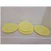Image 1 : Set of 4 yellow Saguenay lunch plates, 8”, Dominion Glass, 1930’s