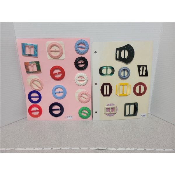 Cards of celluloid and plastic buckles (2)