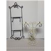 Image 1 : Metal candle holder and wall plate rack